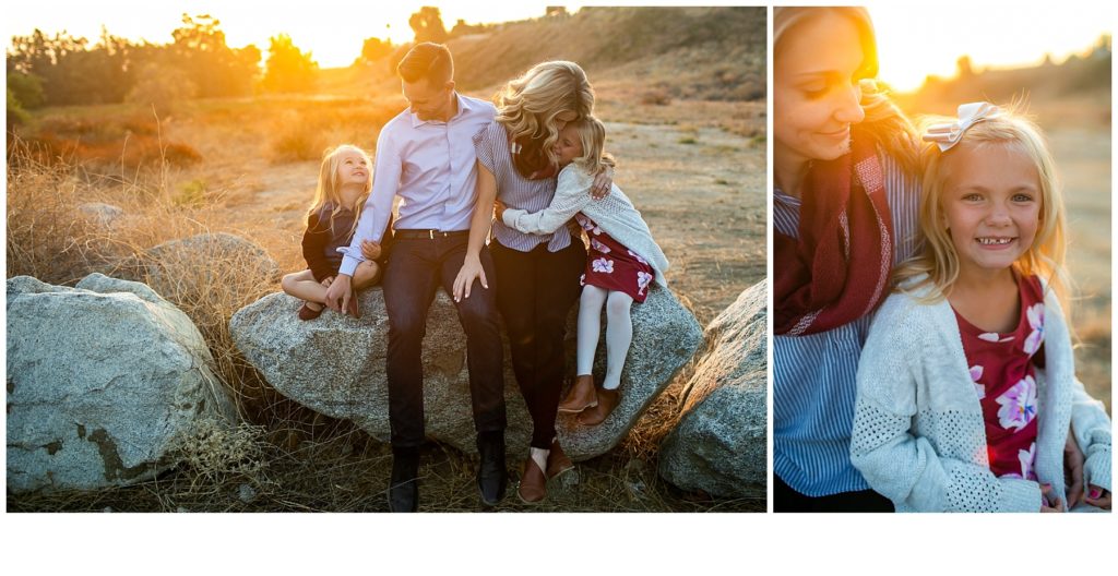 Fall family photos with dreamy golden light in Southern California