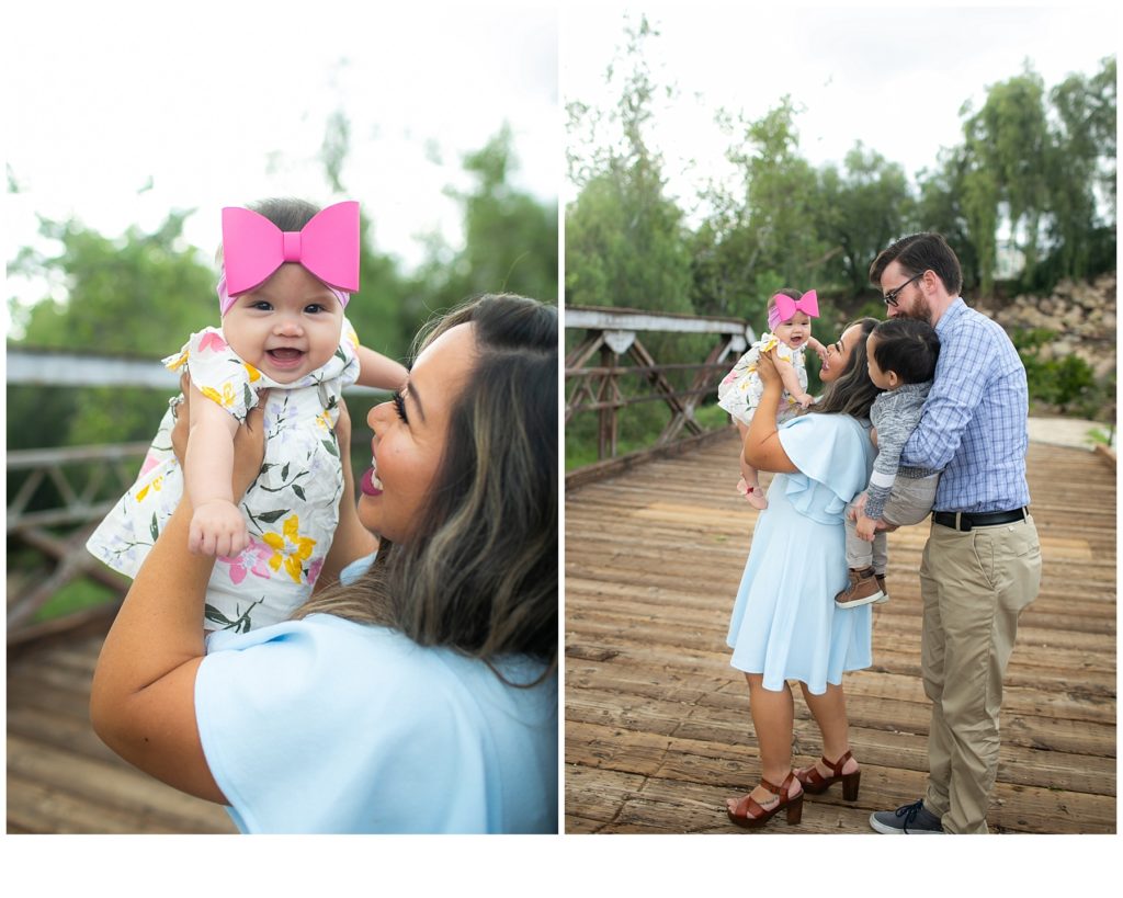 Family of four with six month old baby girl