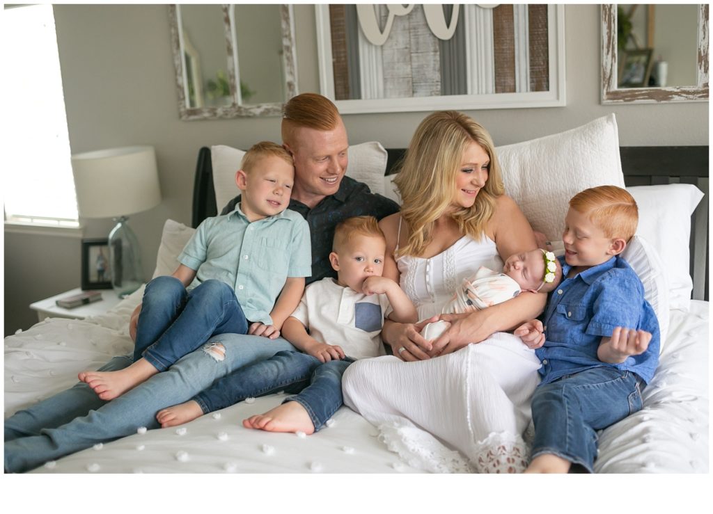 family of six newborn photos in Redlands California